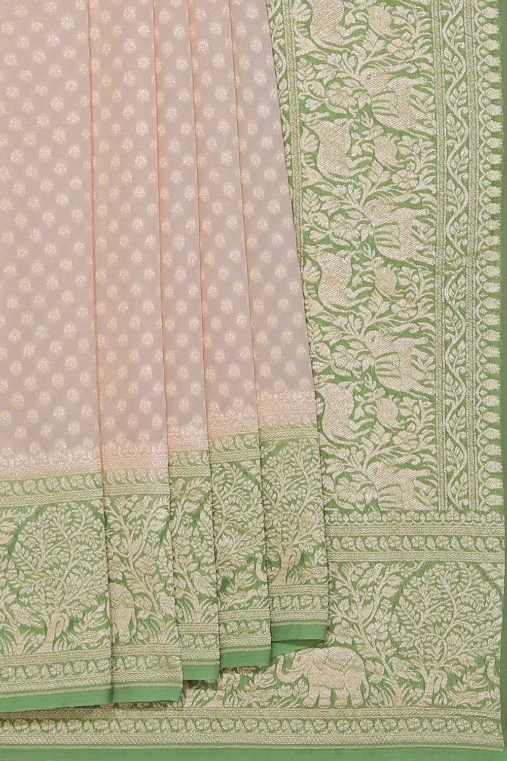 Banarasi Georgette Cream Saree