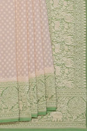 Banarasi Georgette Cream Saree