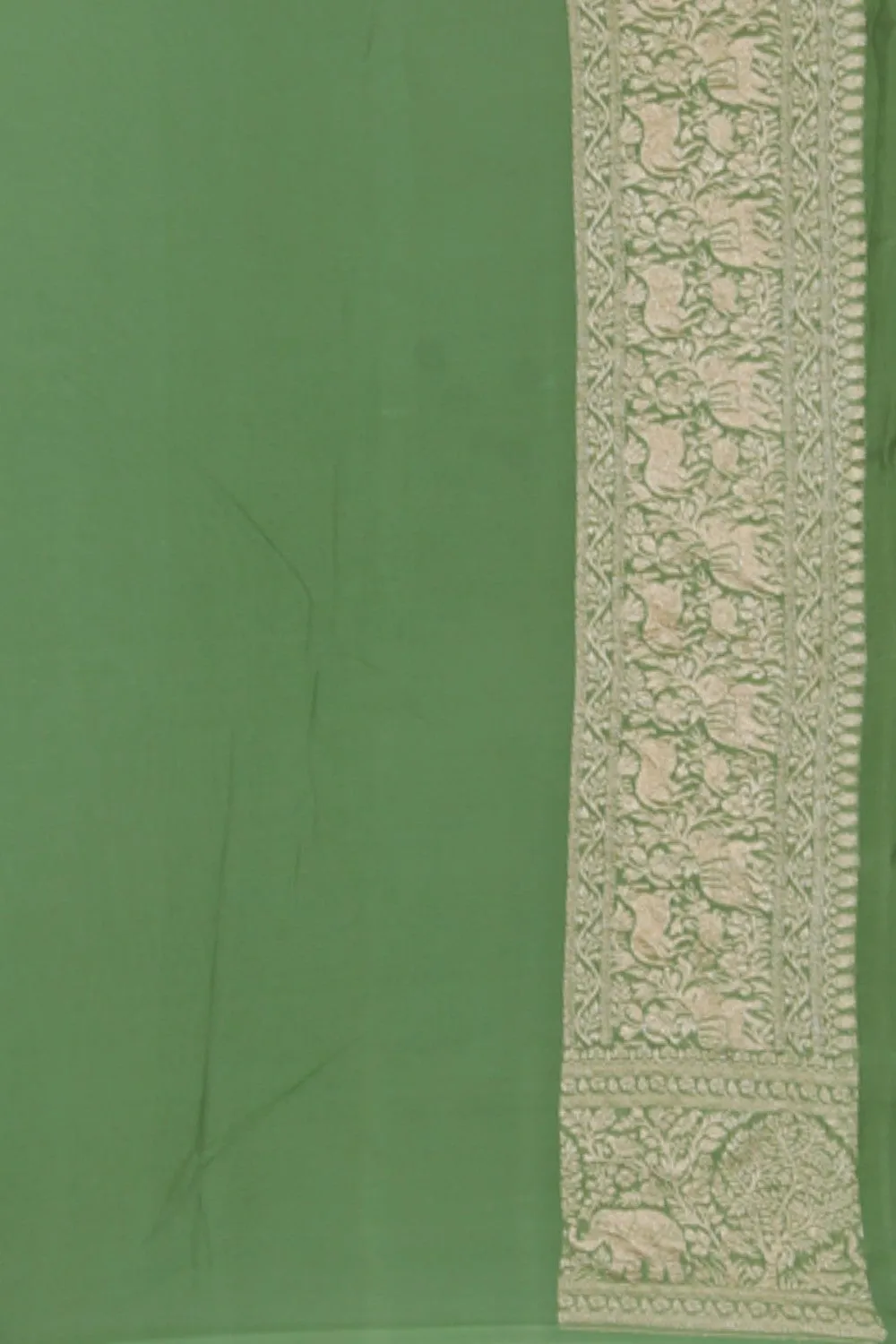 Banarasi Georgette Cream Saree