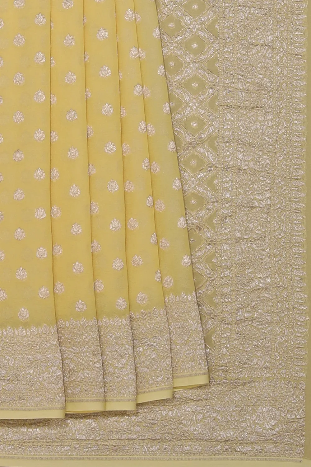 Banarasi Georgette Pale-Yellow Saree