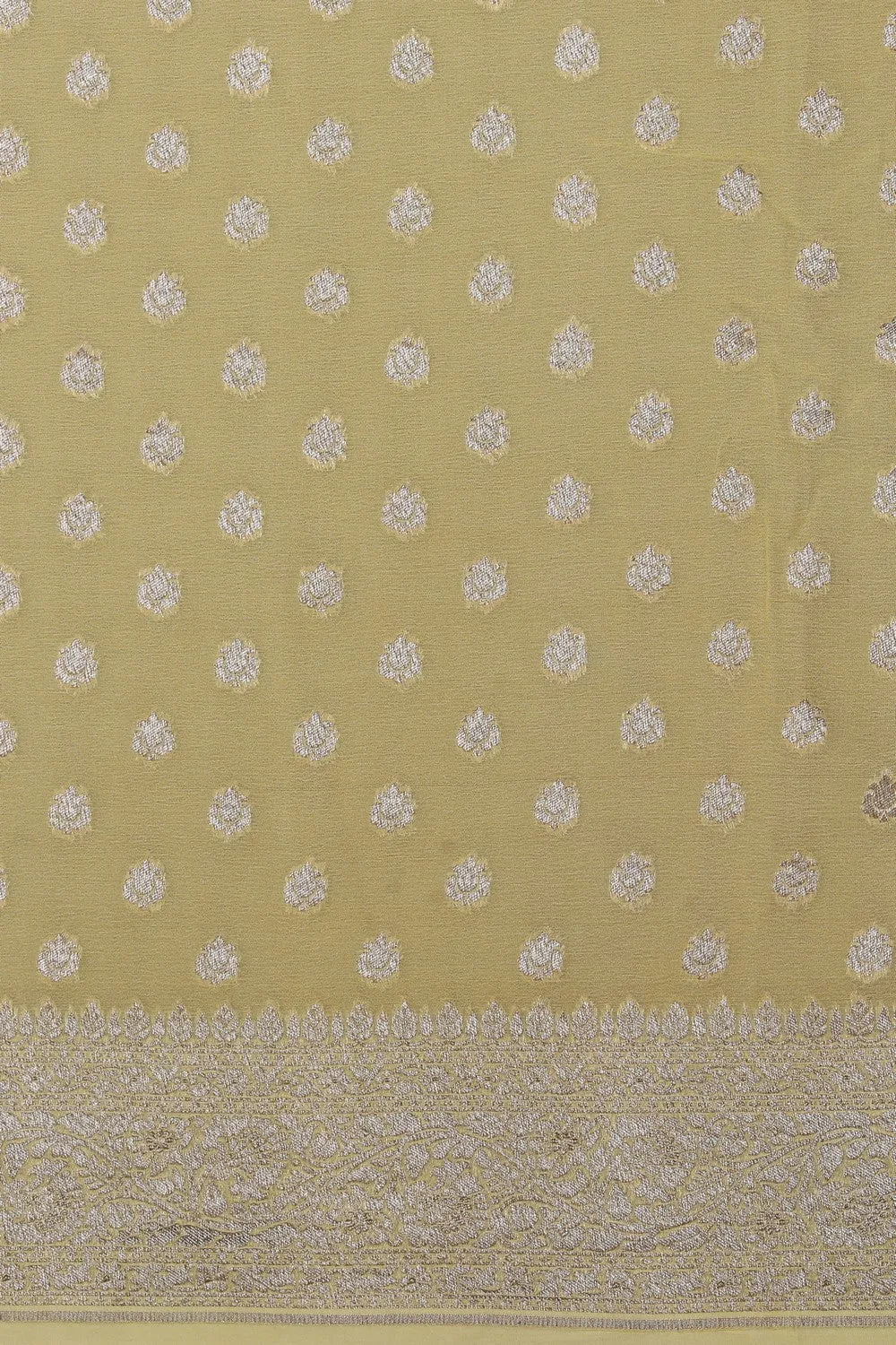 Banarasi Georgette Pale-Yellow Saree