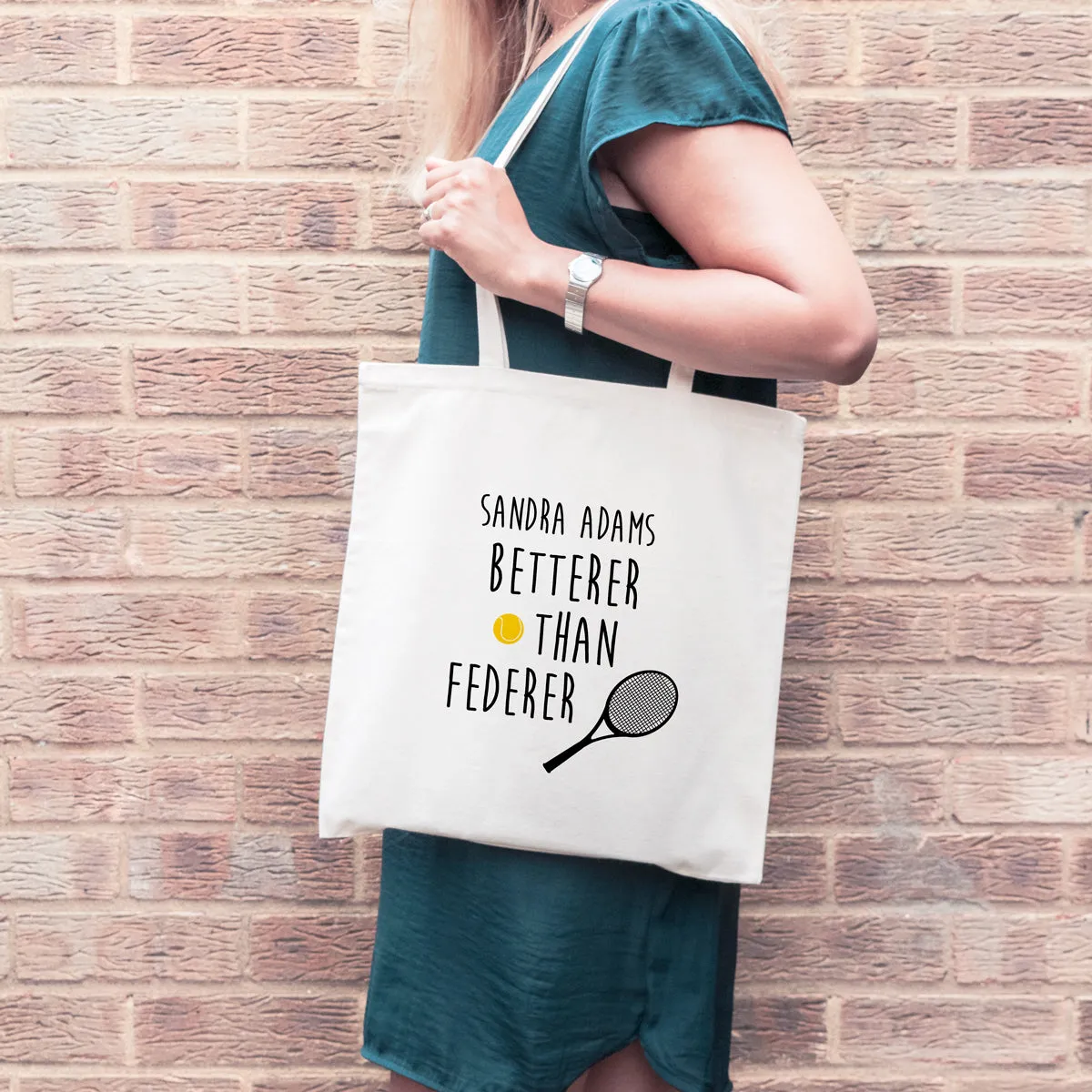 Betterer Than Federer Tennis Tote Bag