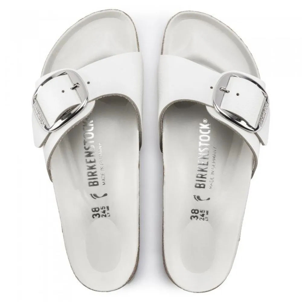 Birkenstock Women's Madrid Big Buckle Leather in White (Narrow Width)