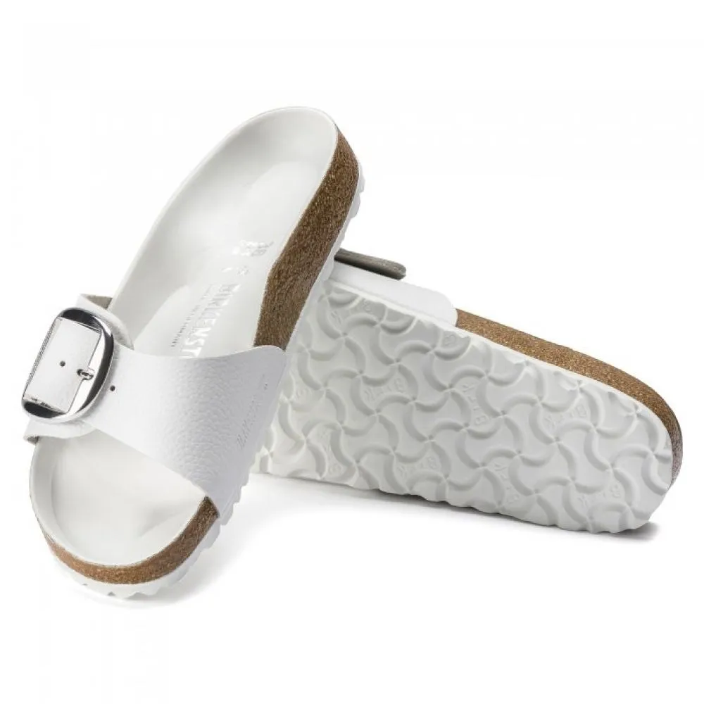 Birkenstock Women's Madrid Big Buckle Leather in White (Narrow Width)