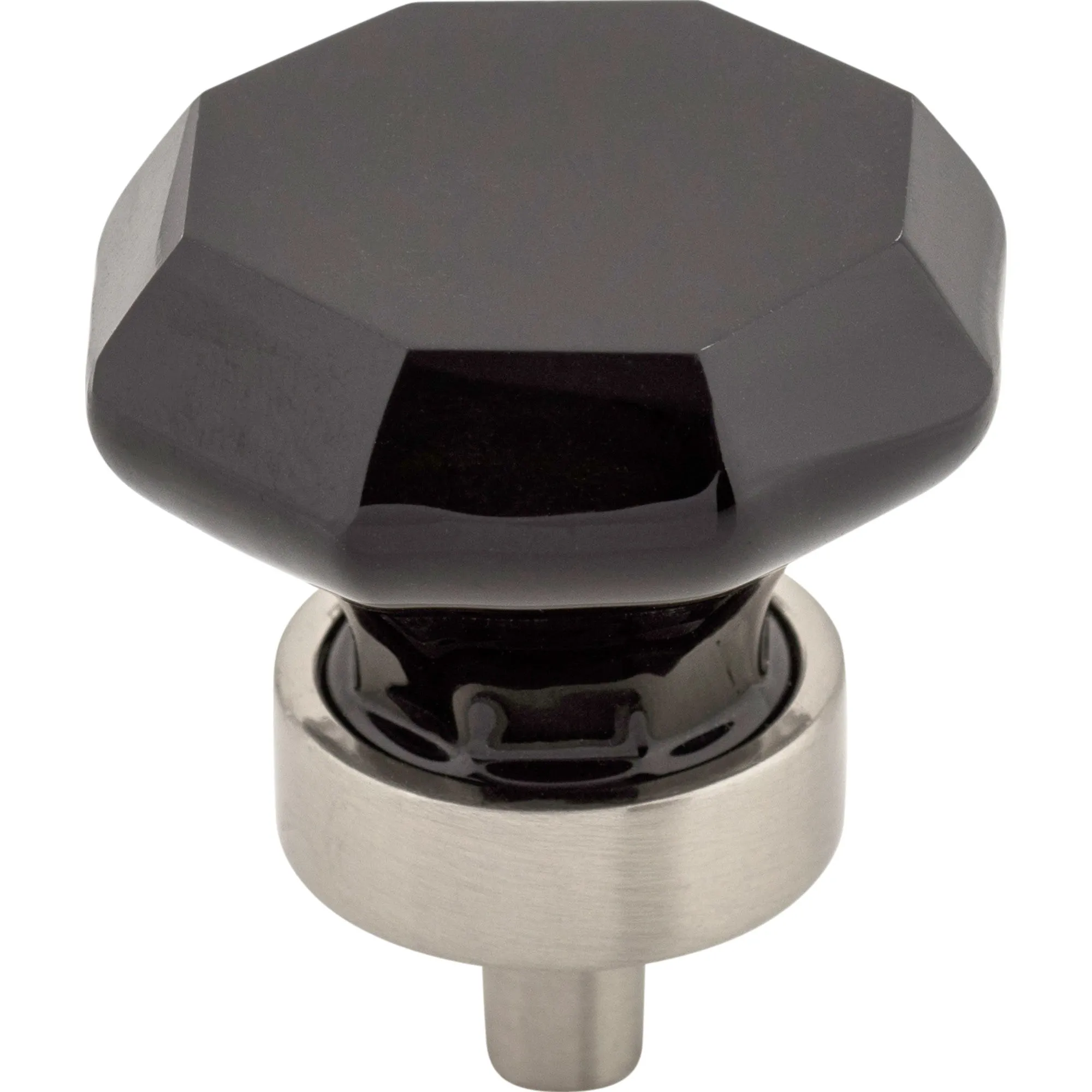 Black Octagon Crystal Knob