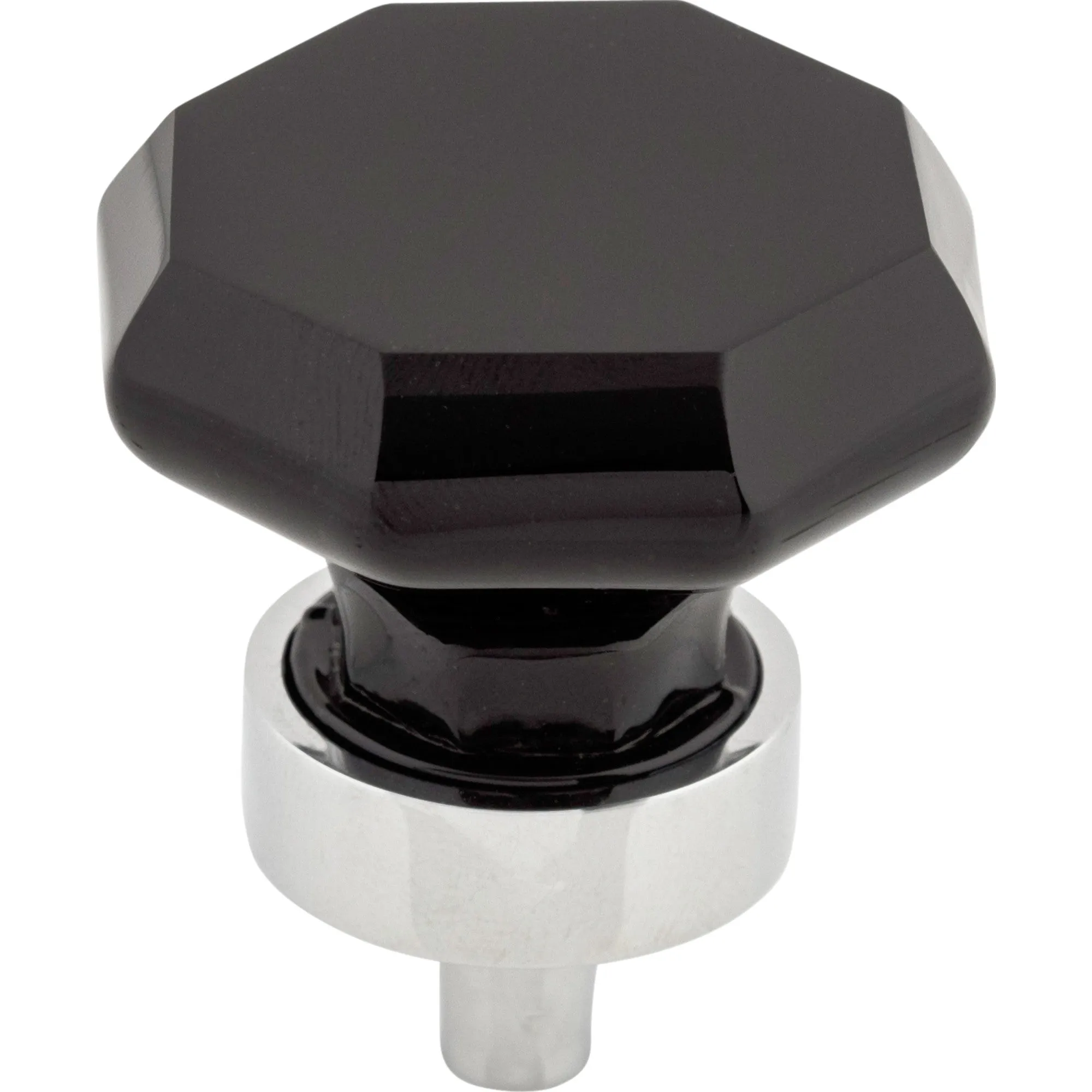 Black Octagon Crystal Knob