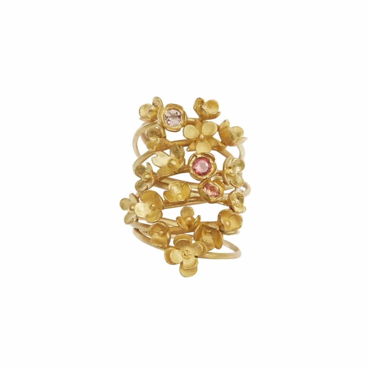 Blooming Tourmaline 3 Flower Ring