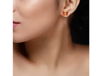 Butterfly Shaped 22k Gold Stud Pola Earrings