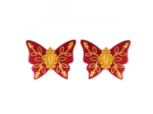 Butterfly Shaped 22k Gold Stud Pola Earrings