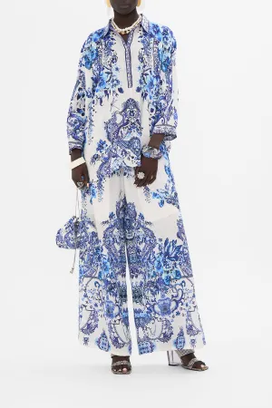 BUTTON UP TOP WITH DRAPED BACK GLAZE AND GRAZE