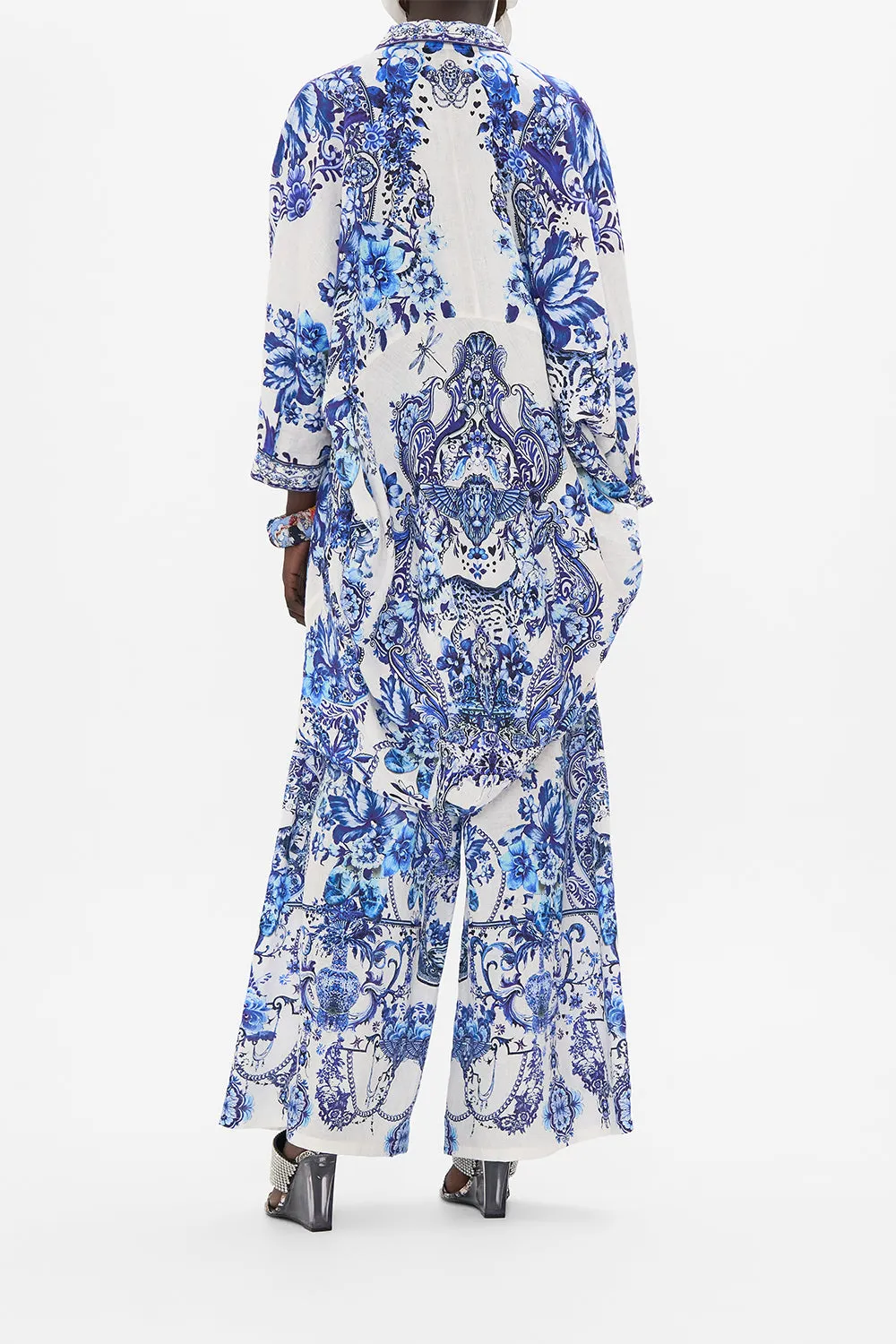 BUTTON UP TOP WITH DRAPED BACK GLAZE AND GRAZE