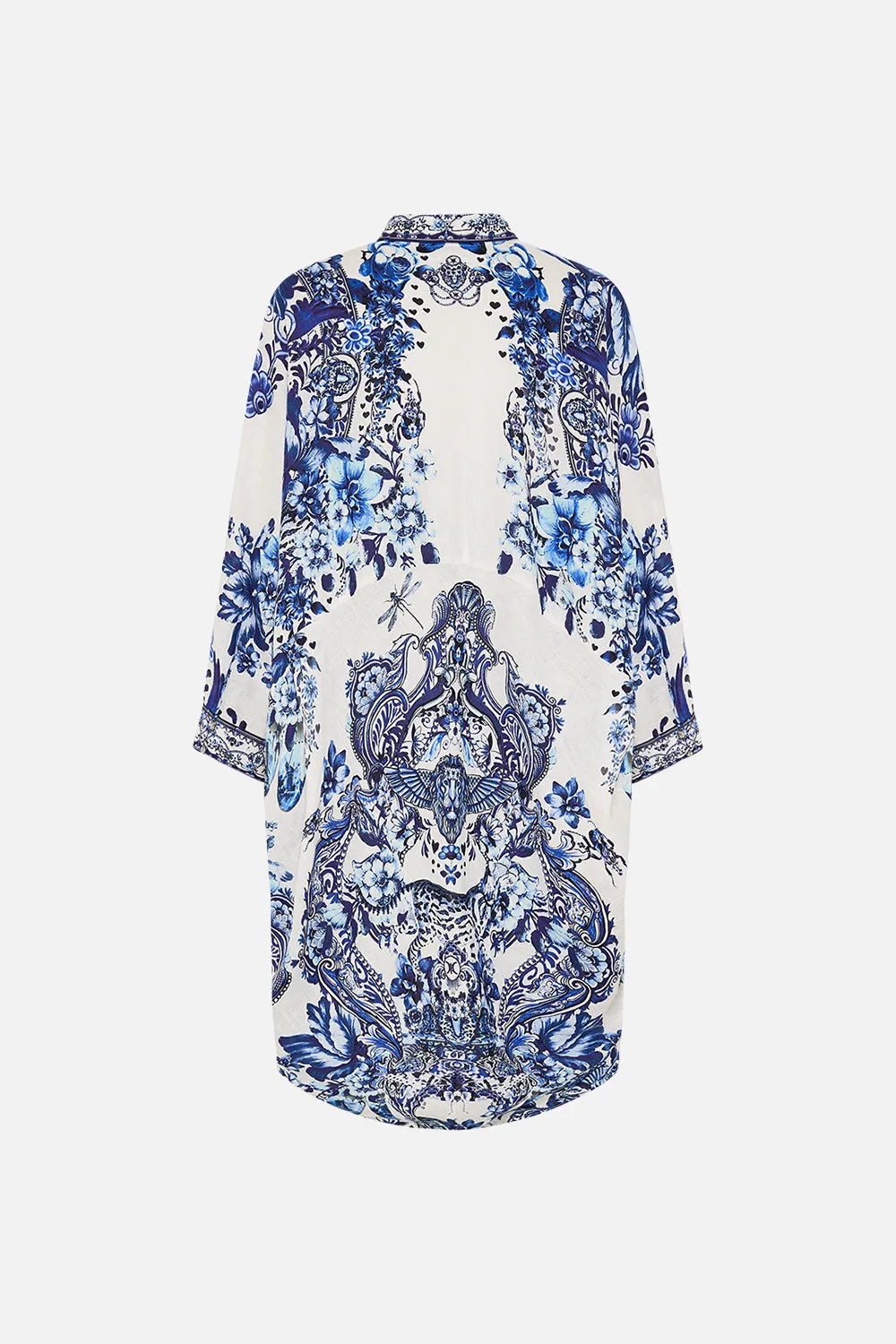 BUTTON UP TOP WITH DRAPED BACK GLAZE AND GRAZE