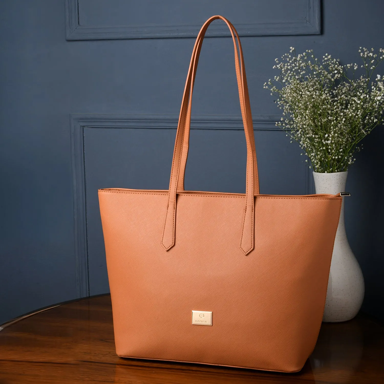 Caprese Sabeena Laptop Tote Large Camel