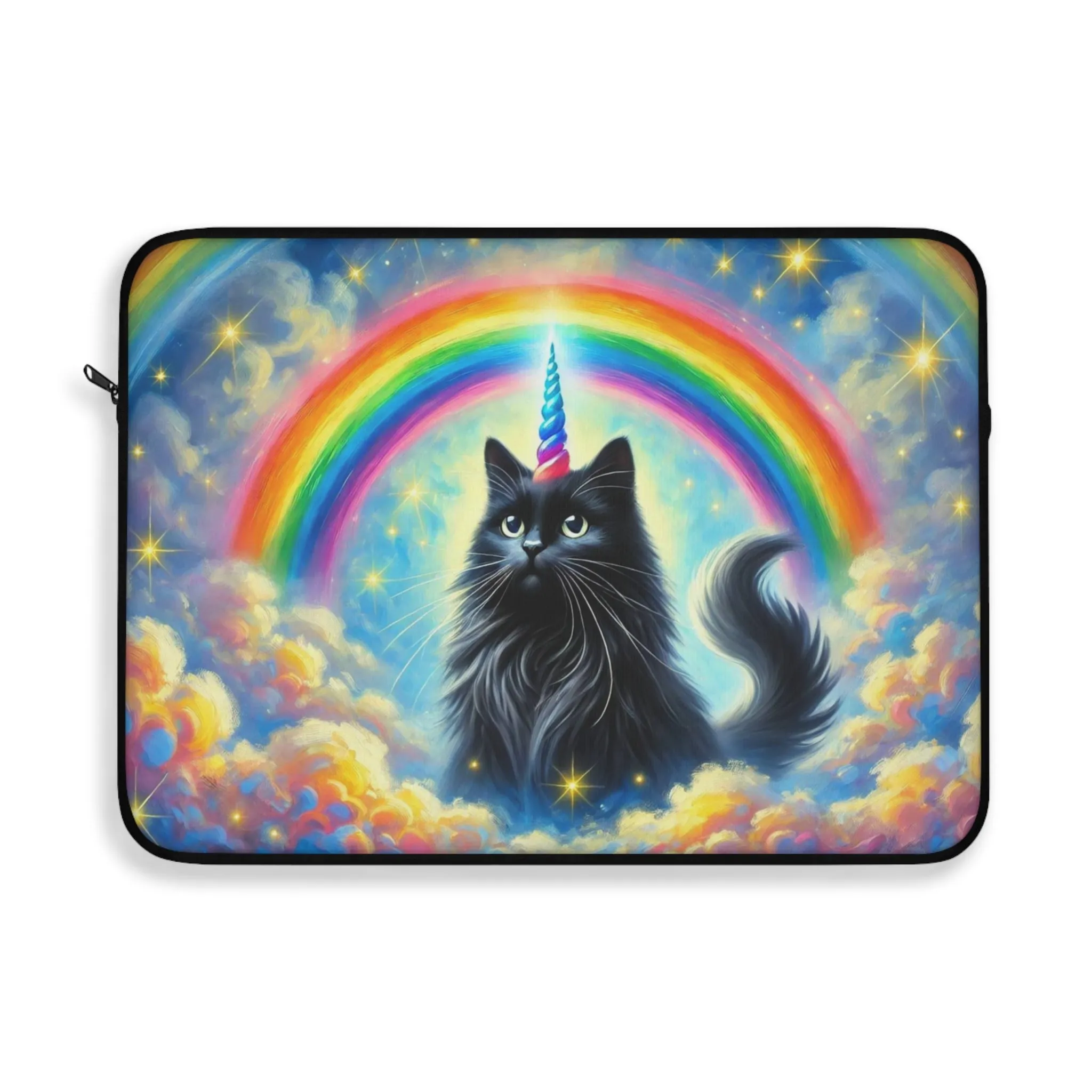 Caticorn in the Clouds - Rainbows, Cats and Unicorns - Laptop Sleeve