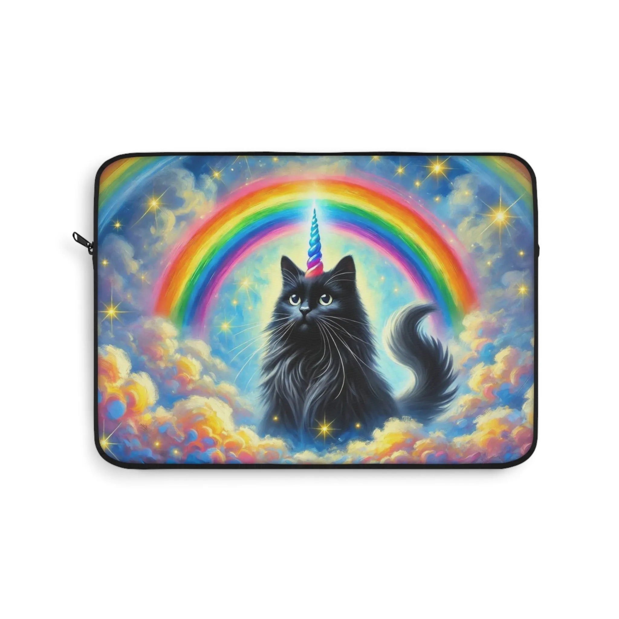 Caticorn in the Clouds - Rainbows, Cats and Unicorns - Laptop Sleeve