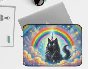 Caticorn in the Clouds - Rainbows, Cats and Unicorns - Laptop Sleeve