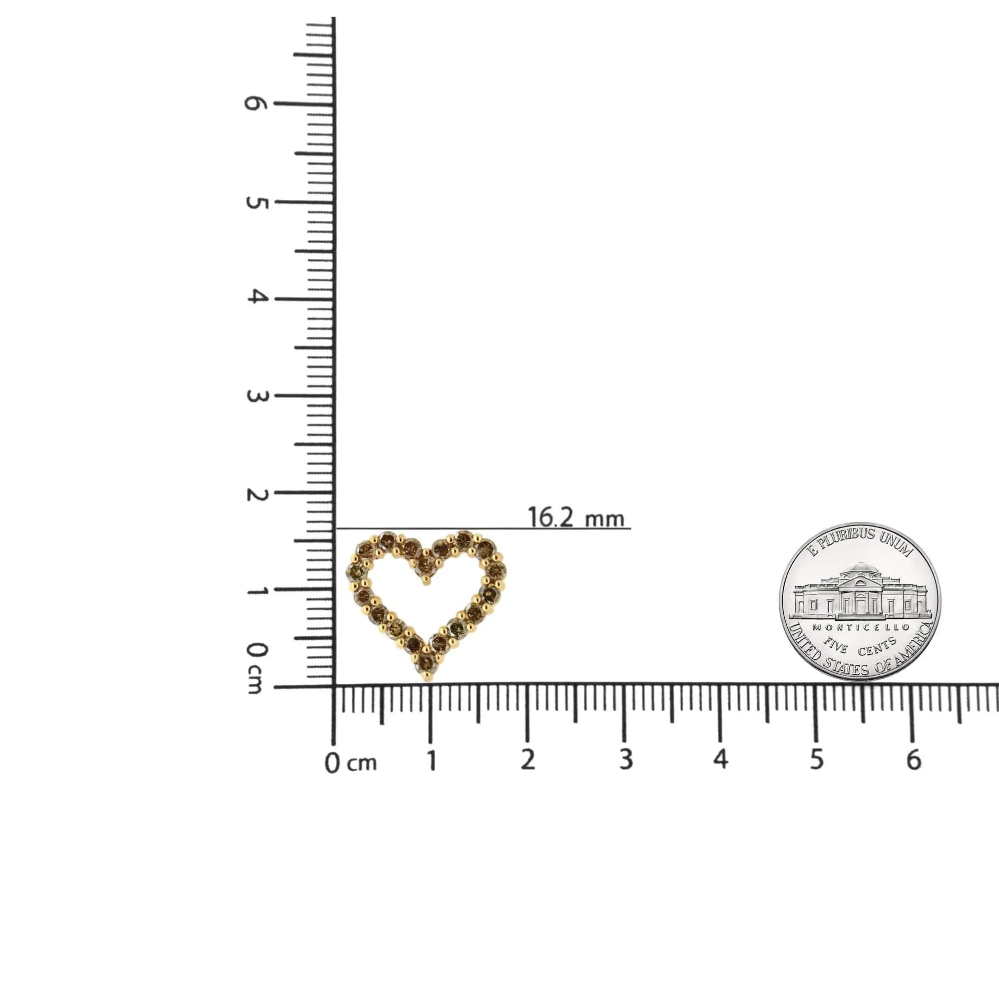 Champagne Diamond Heart Pendant Necklace in 14K Yellow Gold Plated Sterling Silver