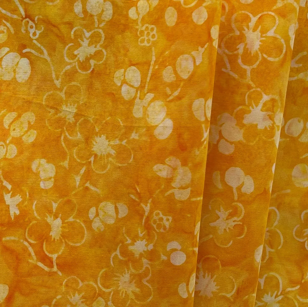 Cherry Blossoms Golden Cotton Batik (Made in Indonesia)