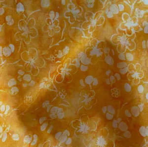 Cherry Blossoms Golden Cotton Batik (Made in Indonesia)
