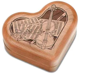 Cherry Laser Engraved Violin Keepsake Box