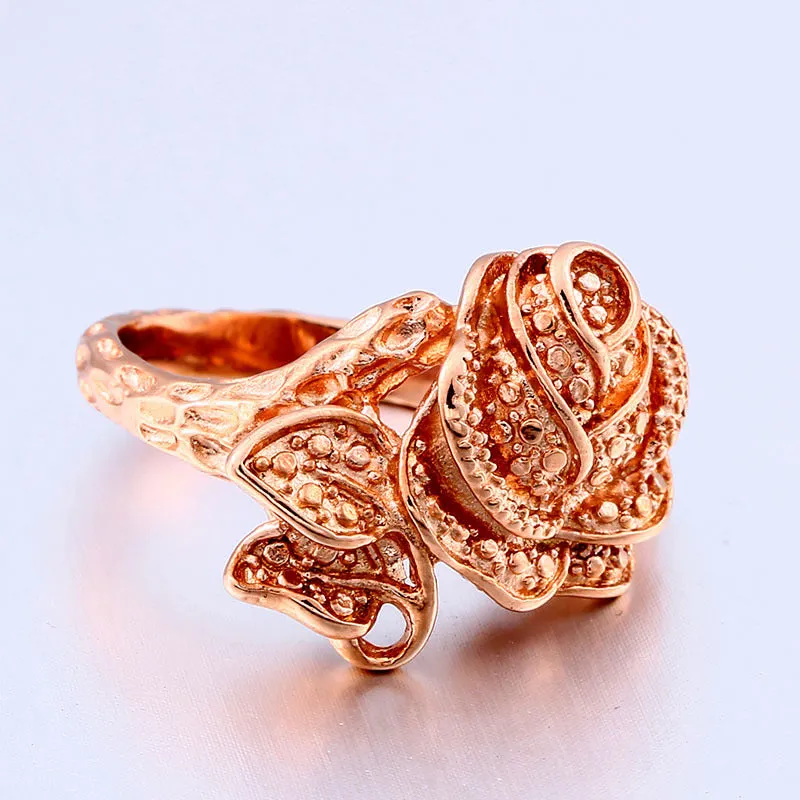 Chic Rose-Inspired Titanium Steel Ring - Personalized Stainless Steel Jewelry from Japan & South Korea