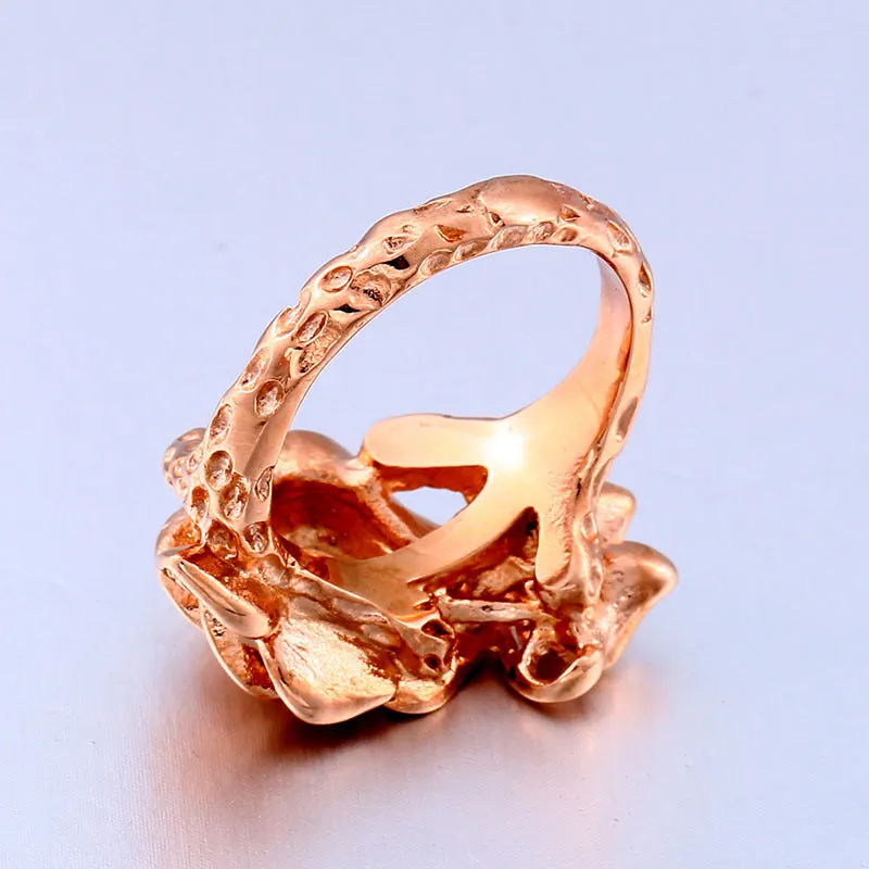 Chic Rose-Inspired Titanium Steel Ring - Personalized Stainless Steel Jewelry from Japan & South Korea