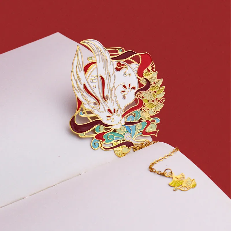 Chinese Style Metal Bookmark Fan-shaped Classical Brass Fan Simple And Exquisite Tassel