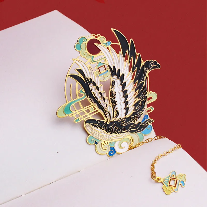Chinese Style Metal Bookmark Fan-shaped Classical Brass Fan Simple And Exquisite Tassel