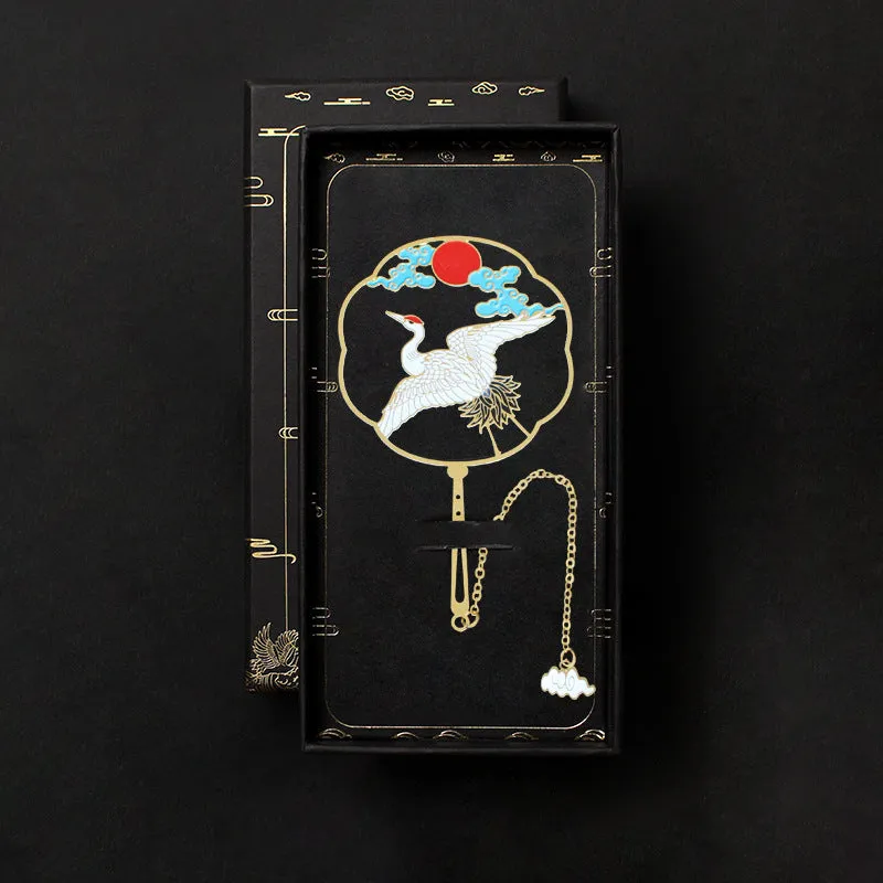 Chinese Style Metal Bookmark Fan-shaped Classical Brass Fan Simple And Exquisite Tassel