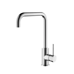 CLIO Kitchen Sink Mixer Square Tap Bench Mount Chrome