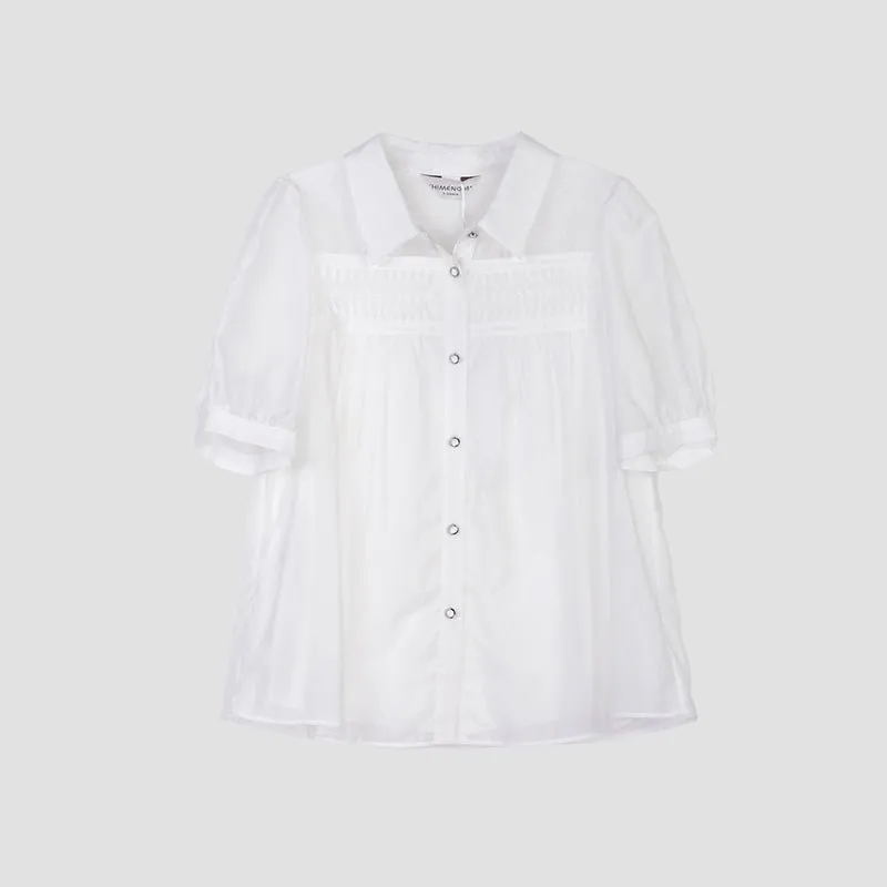 Coconut Milk Pleated Shirt