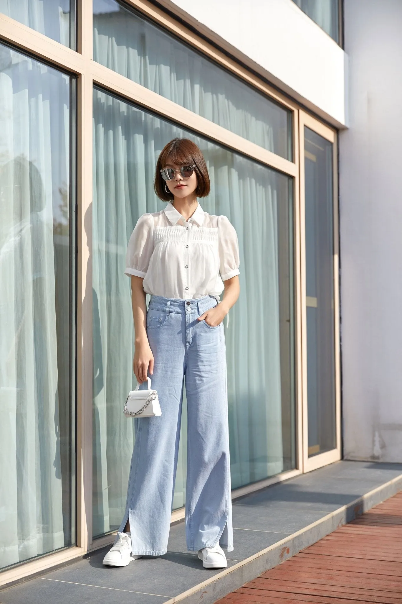 Coconut Milk Pleated Shirt
