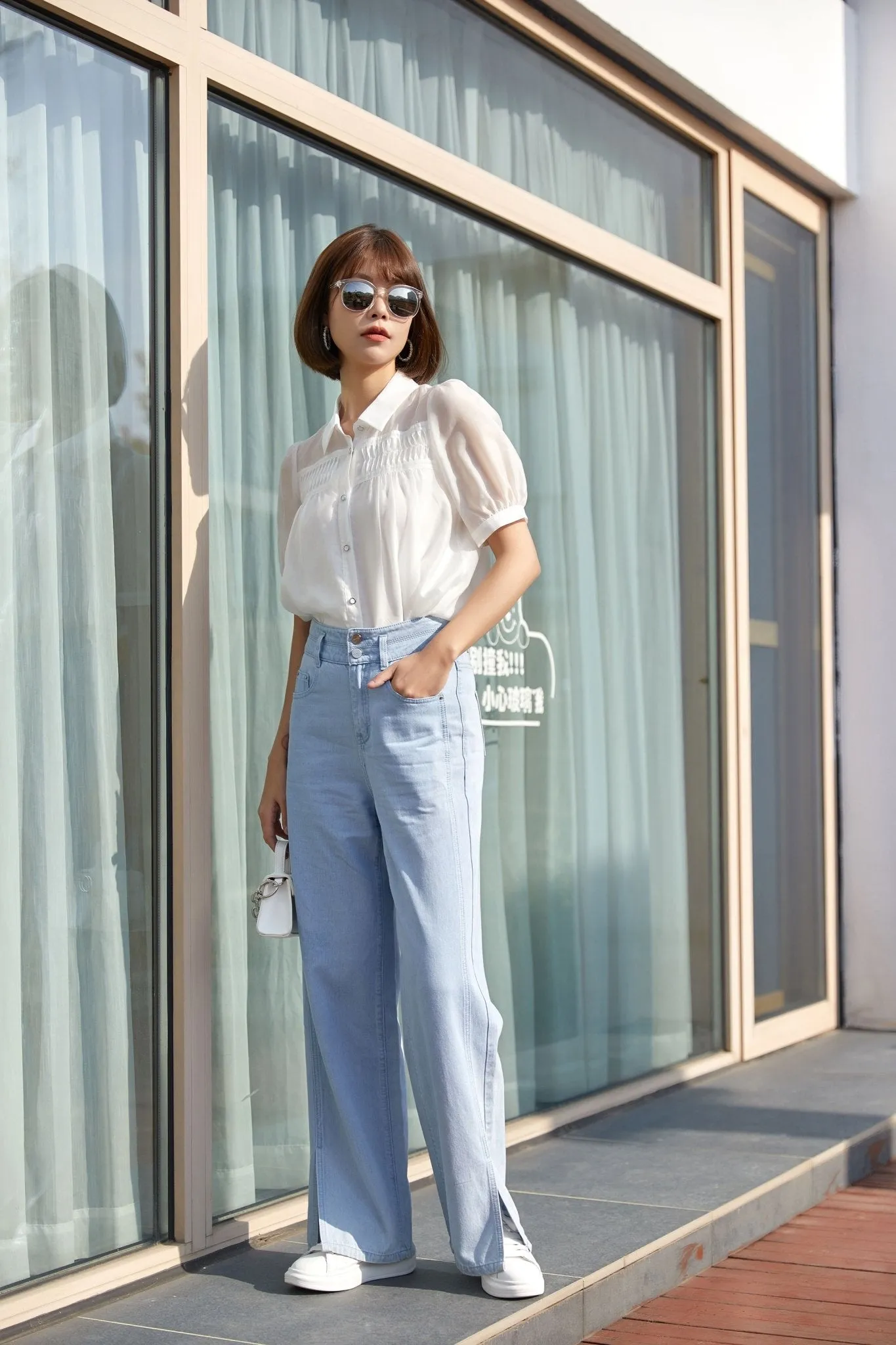 Coconut Milk Pleated Shirt