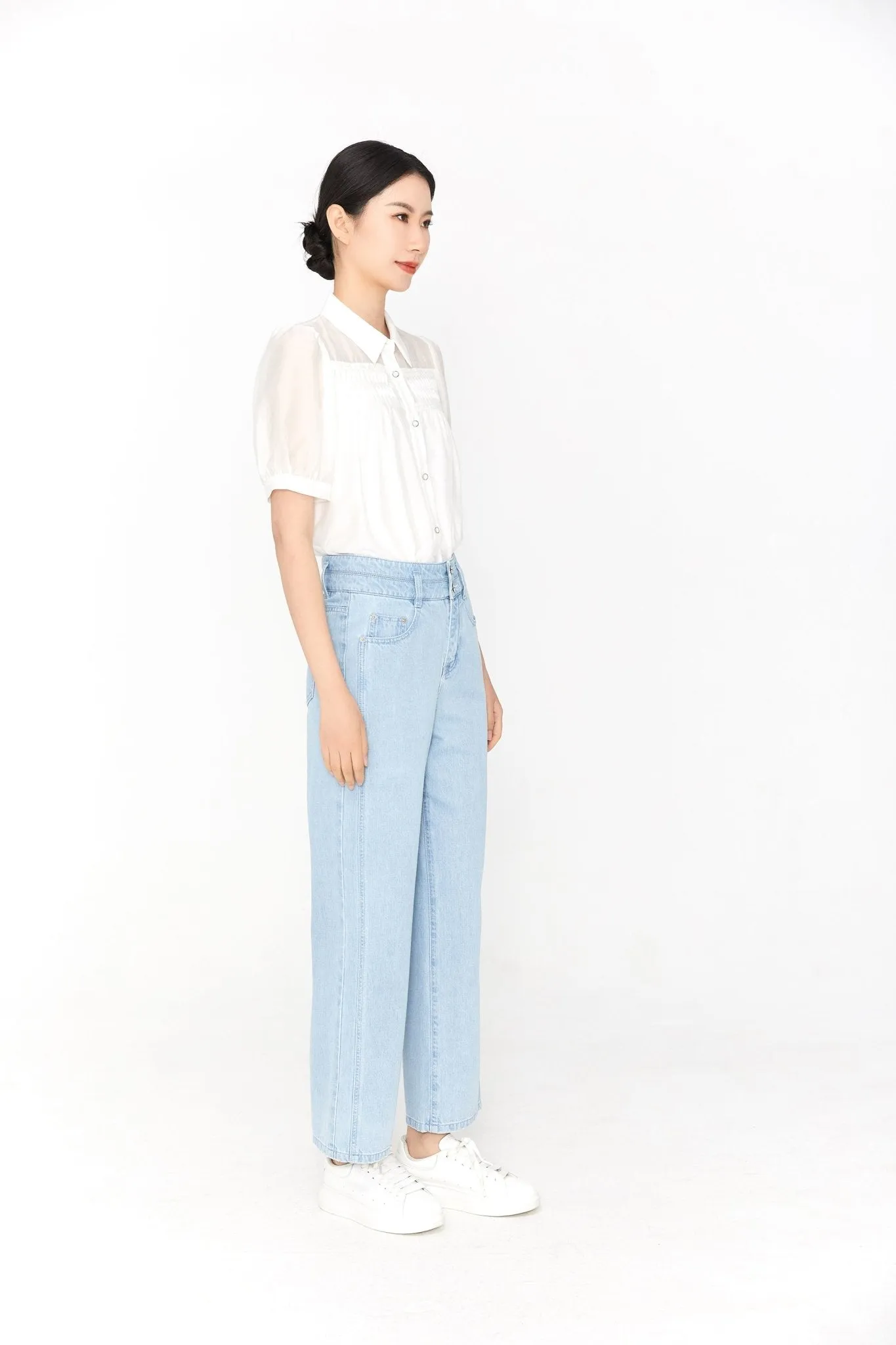 Coconut Milk Pleated Shirt