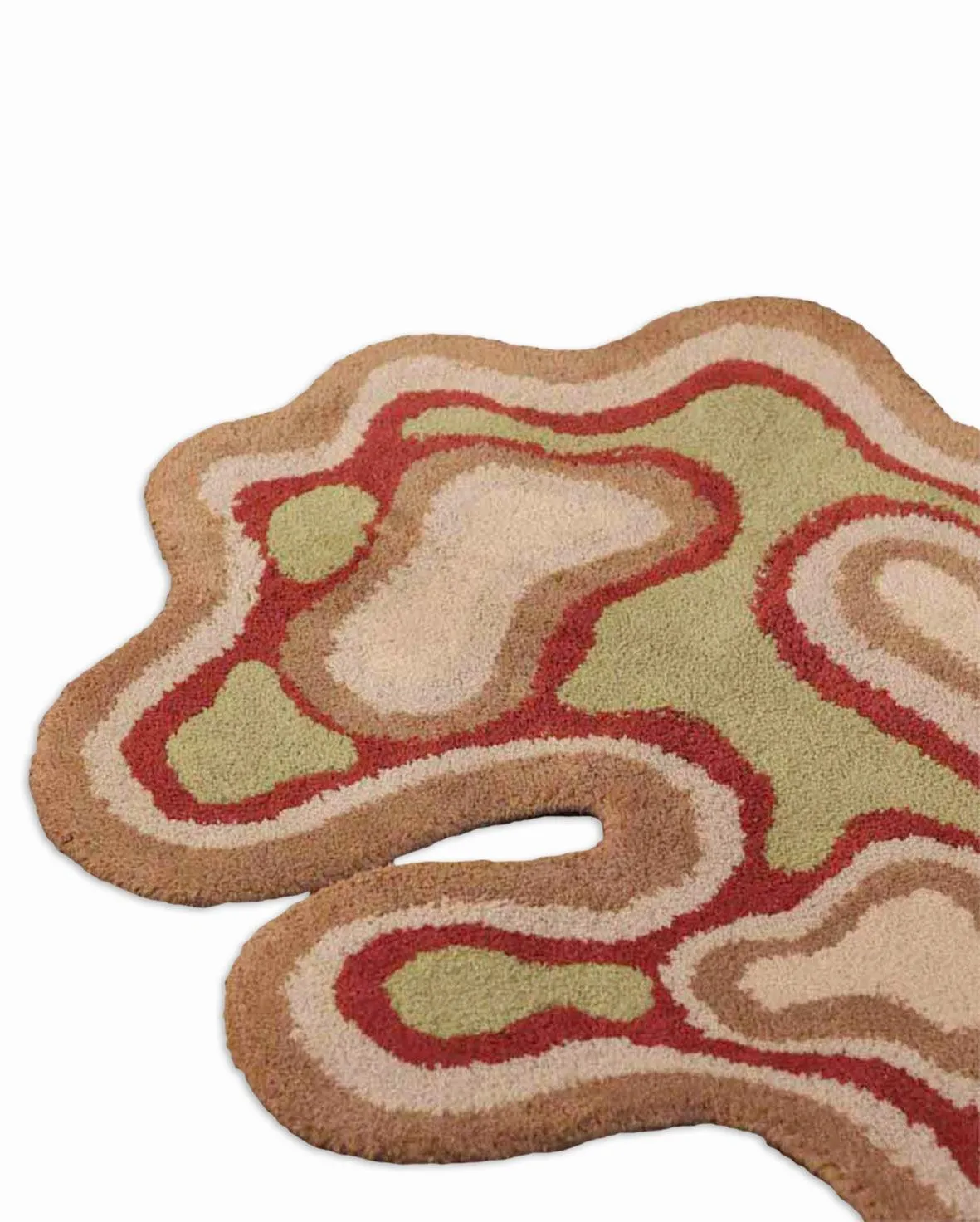 Colorful Fluid Tufted Design Polyester Rug | 3x3 ft