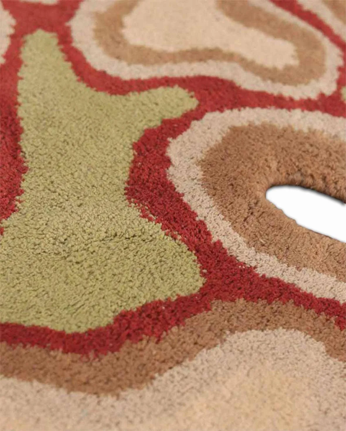 Colorful Fluid Tufted Design Polyester Rug | 3x3 ft
