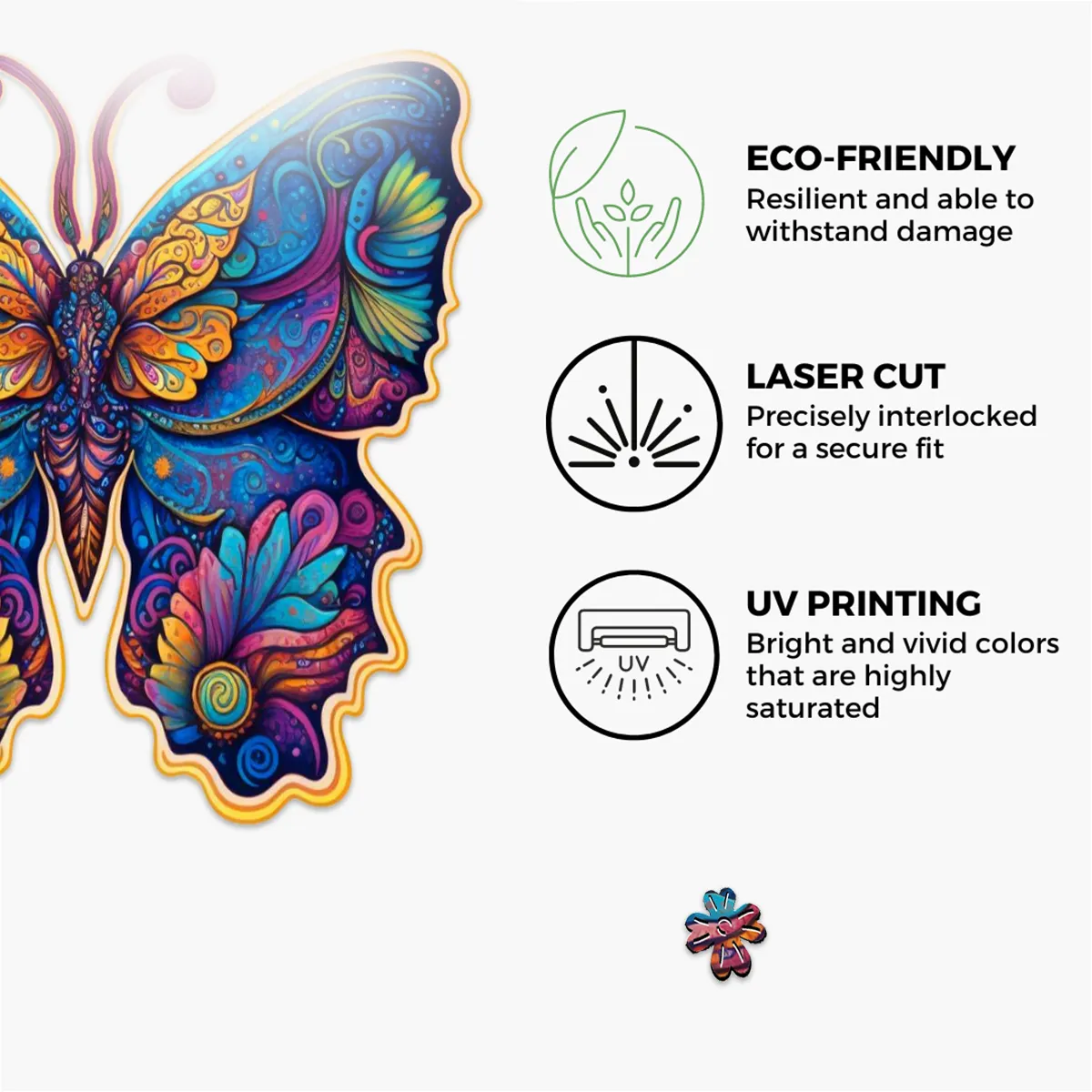 Crafthub Wooden Jigsaw A5 Puzzle | Butterfly