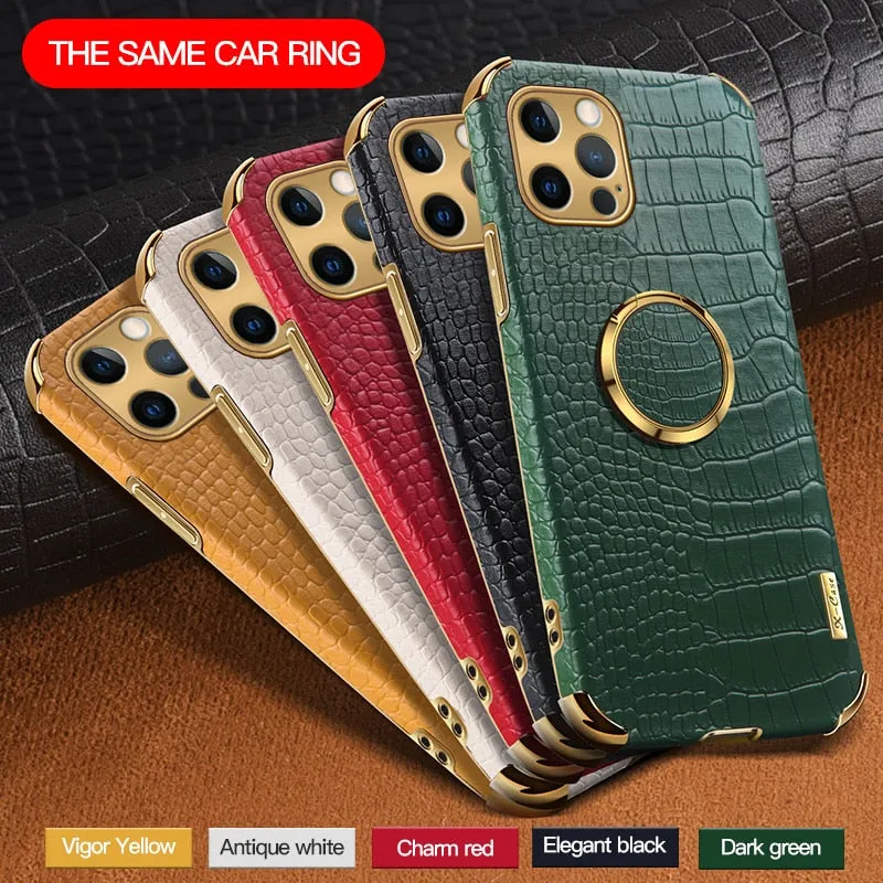 Crocodile Pattern Leather Holder Case For iPhone 11 12 Pro Max XR X XS Max 7 8 Plus Case For iPhone 12 Mini SE 2020 Phone Cover|Phone Case & Covers|