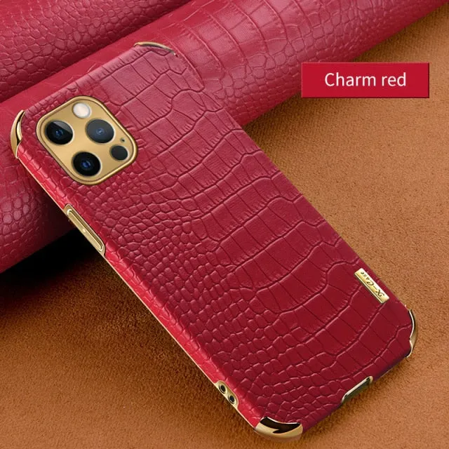 Crocodile Pattern Leather Holder Case For iPhone 11 12 Pro Max XR X XS Max 7 8 Plus Case For iPhone 12 Mini SE 2020 Phone Cover|Phone Case & Covers|