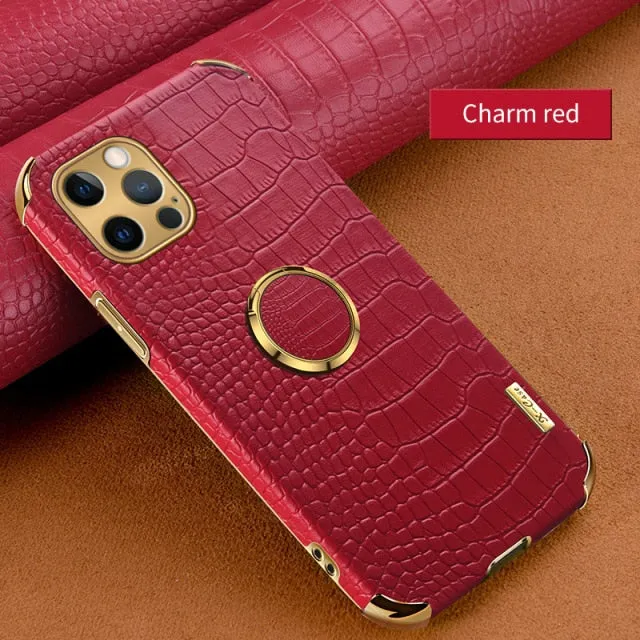 Crocodile Pattern Leather Holder Case For iPhone 11 12 Pro Max XR X XS Max 7 8 Plus Case For iPhone 12 Mini SE 2020 Phone Cover|Phone Case & Covers|