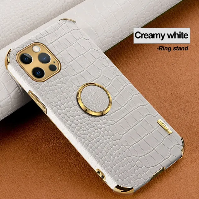 Crocodile Pattern Leather Holder Case For iPhone 11 12 Pro Max XR X XS Max 7 8 Plus Case For iPhone 12 Mini SE 2020 Phone Cover|Phone Case & Covers|