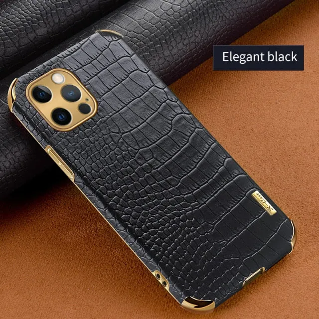 Crocodile Pattern Leather Holder Case For iPhone 11 12 Pro Max XR X XS Max 7 8 Plus Case For iPhone 12 Mini SE 2020 Phone Cover|Phone Case & Covers|