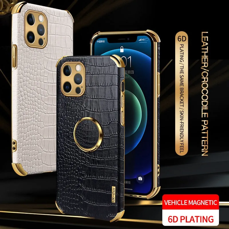 Crocodile Pattern Leather Holder Case For iPhone 11 12 Pro Max XR X XS Max 7 8 Plus Case For iPhone 12 Mini SE 2020 Phone Cover|Phone Case & Covers|
