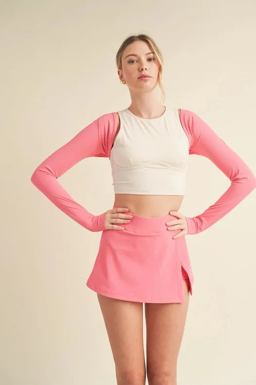 Cropped Lightweight Shrug Pink