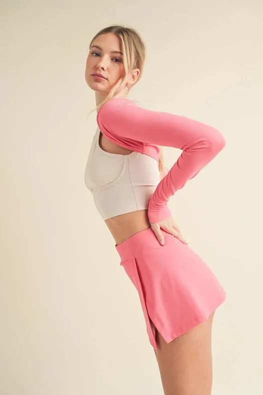 Cropped Lightweight Shrug Pink
