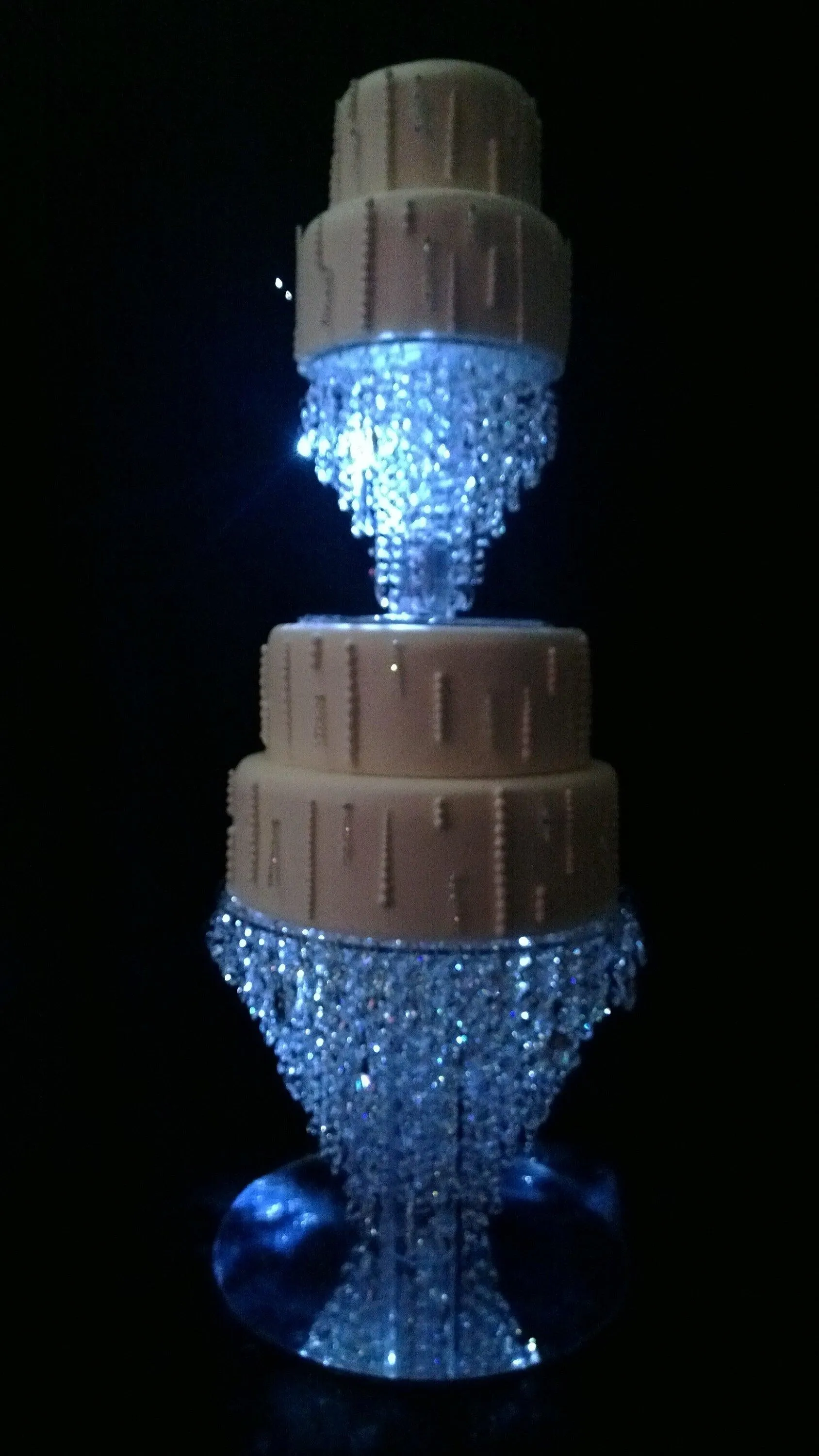 Crystal cake stand, 2 tier set , CHANDELIER DESIGN Faux crystal by Crystal wedding uk