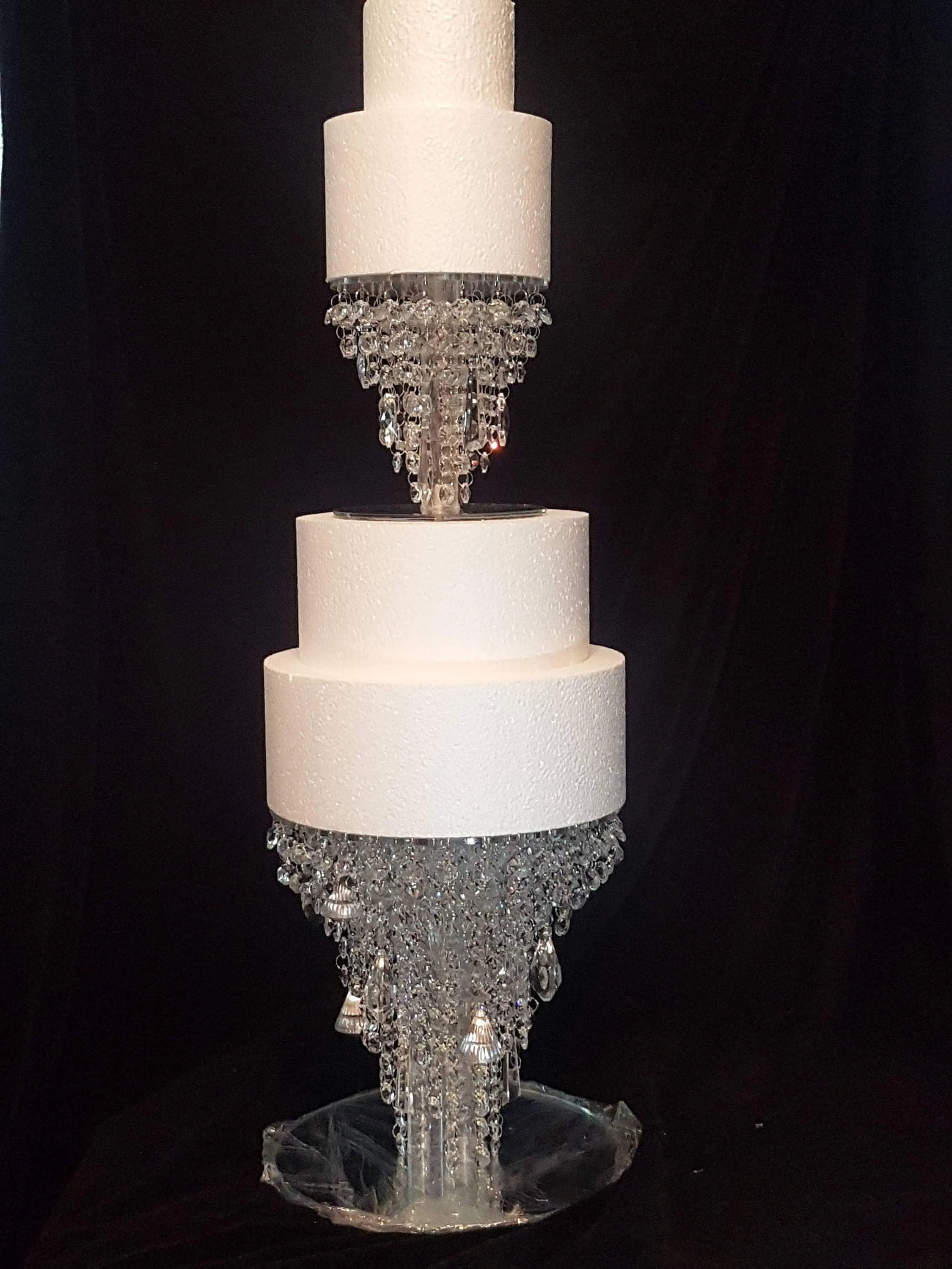 Crystal cake stand, 2 tier set , CHANDELIER DESIGN Faux crystal by Crystal wedding uk
