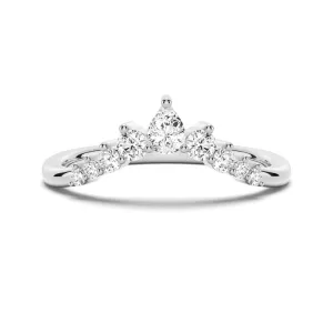 Curved Pear Shaped And Round Moissnite Anniversary Wedding Band