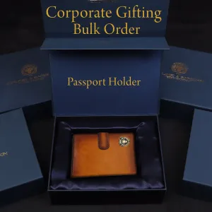 Customized Corporate Gifting Genuine Leather Passport Holder with Foldable Boarding Pass Pocket Bulk Order (Reference Price for 1 Unit)