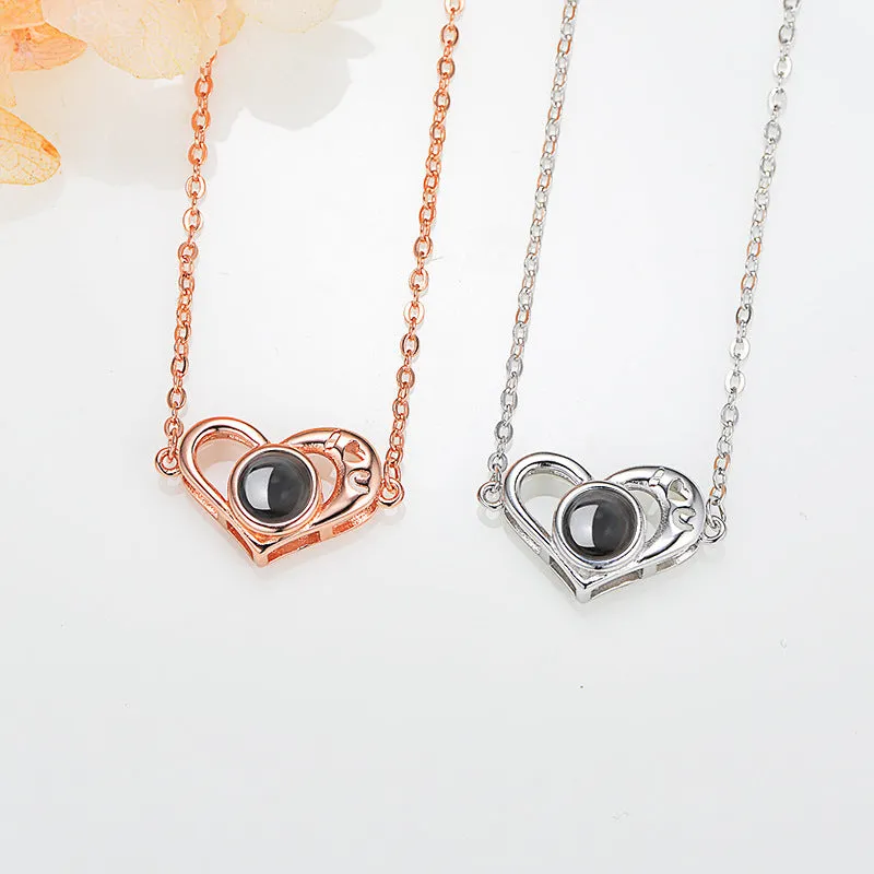 Customized Photo Projection Heart Pendant